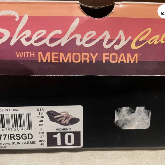 Skechers Cali Memory Foam Rumble Wave New Lassie Rose Gold Wedge Sandal Size 10 - Picture 5 of 5
